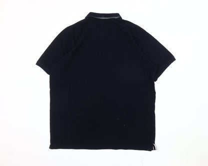 John Lewis Men's Black Polo Shirt XL Cotton Casual