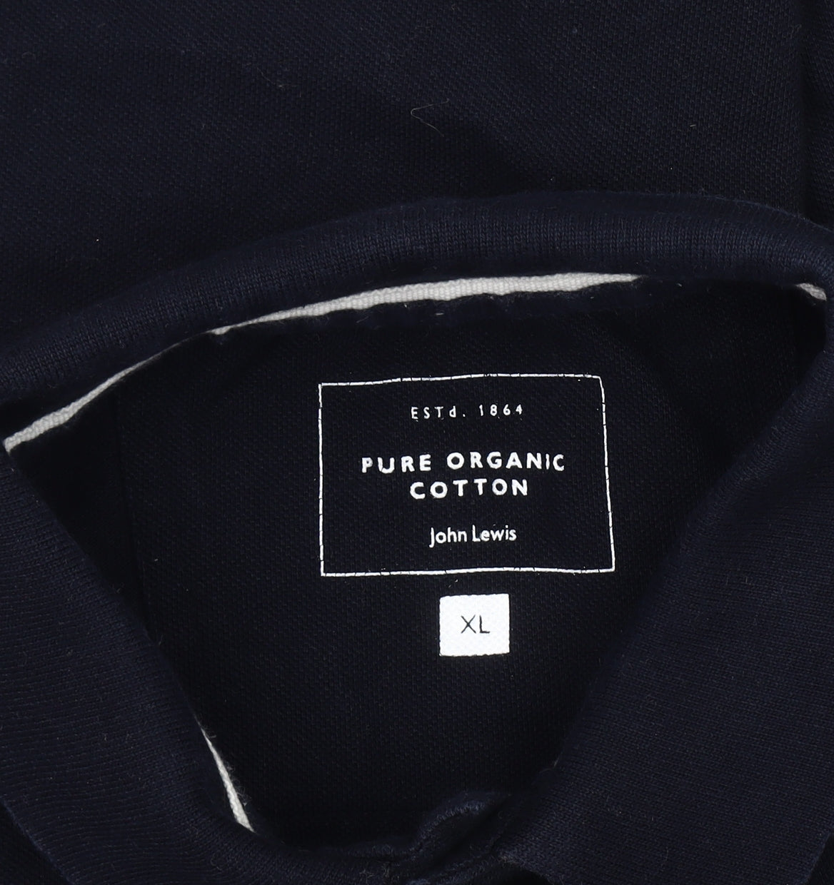 John Lewis Men's Black Polo Shirt XL Cotton Casual