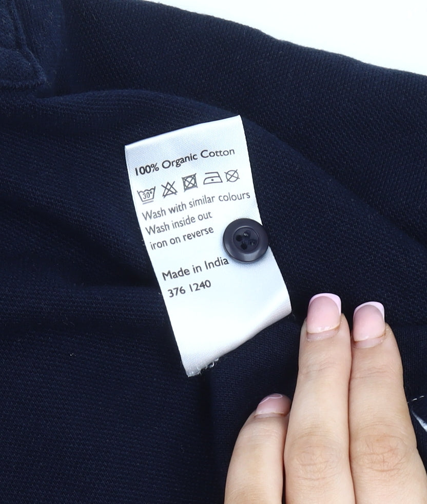 John Lewis Men's Black Polo Shirt XL Cotton Casual