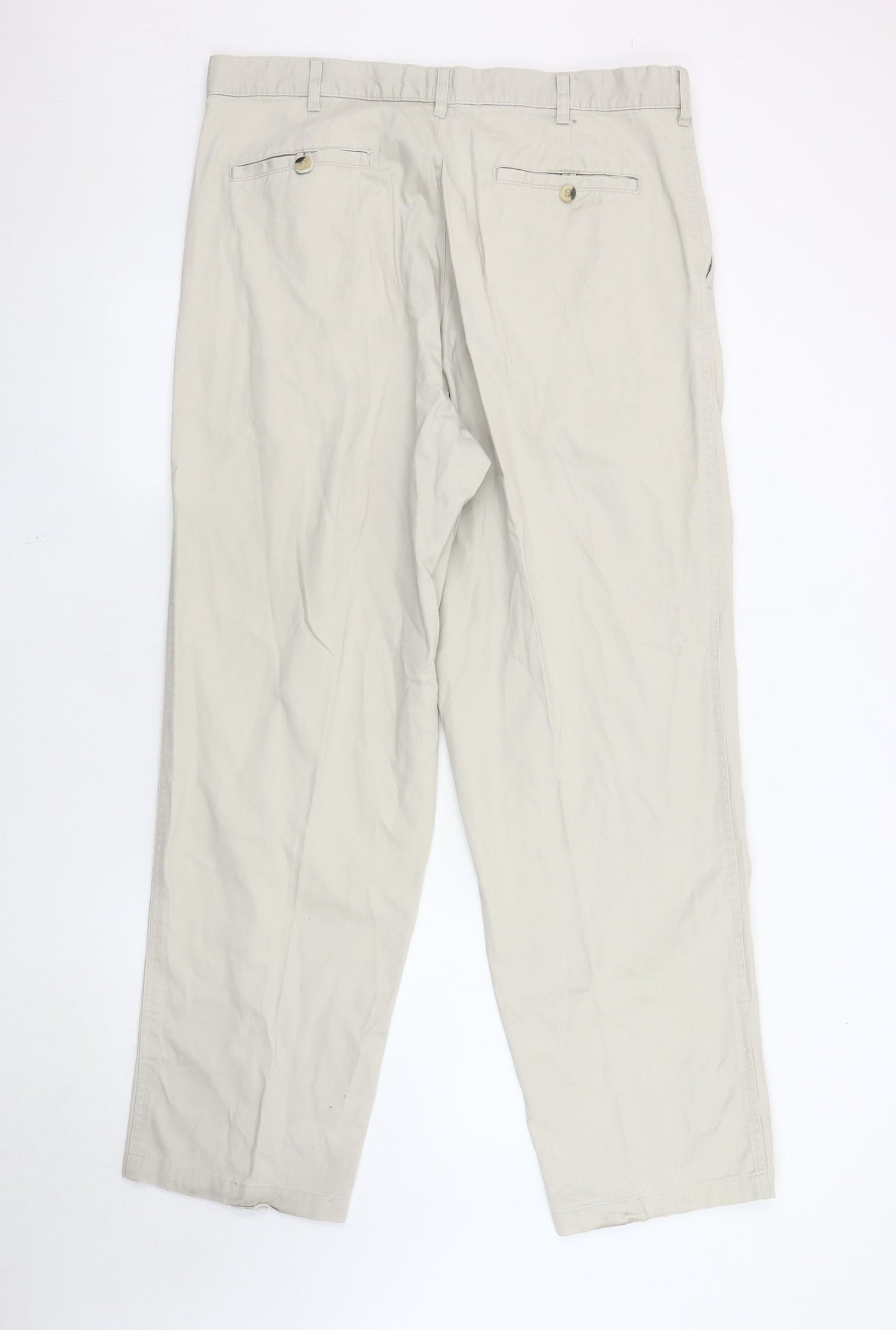 Essentials Men's Beige Chino Trousers, Size L