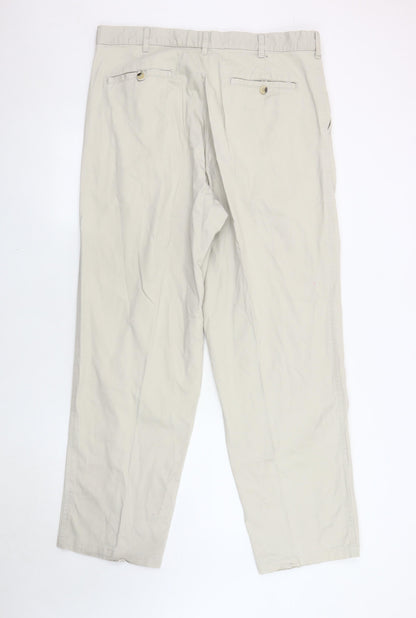 Essentials Men's Beige Chino Trousers, Size L