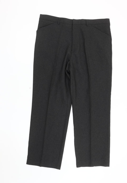 Greenwoods Men's Black Dress Pants 36 Regular Fit