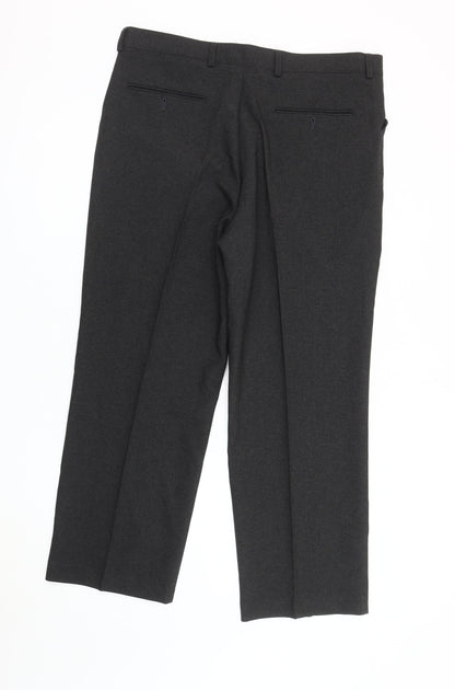 Greenwoods Men's Black Dress Pants 36 Regular Fit