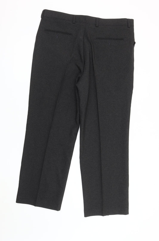 Greenwoods Men's Black Dress Pants 36 Regular Fit