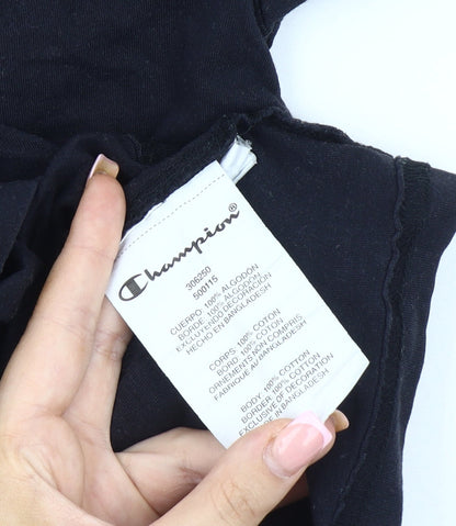 Champion Boys Black Logo Graphic T-Shirt 11-12 Years