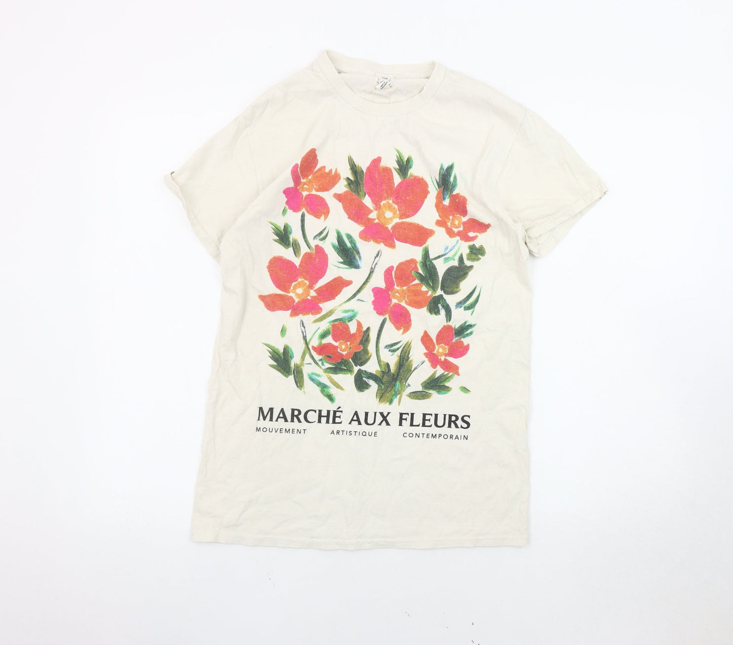 Womens UK Size 8 River Island Beige  T-Shirt