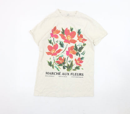 Womens UK Size 8 River Island Beige  T-Shirt