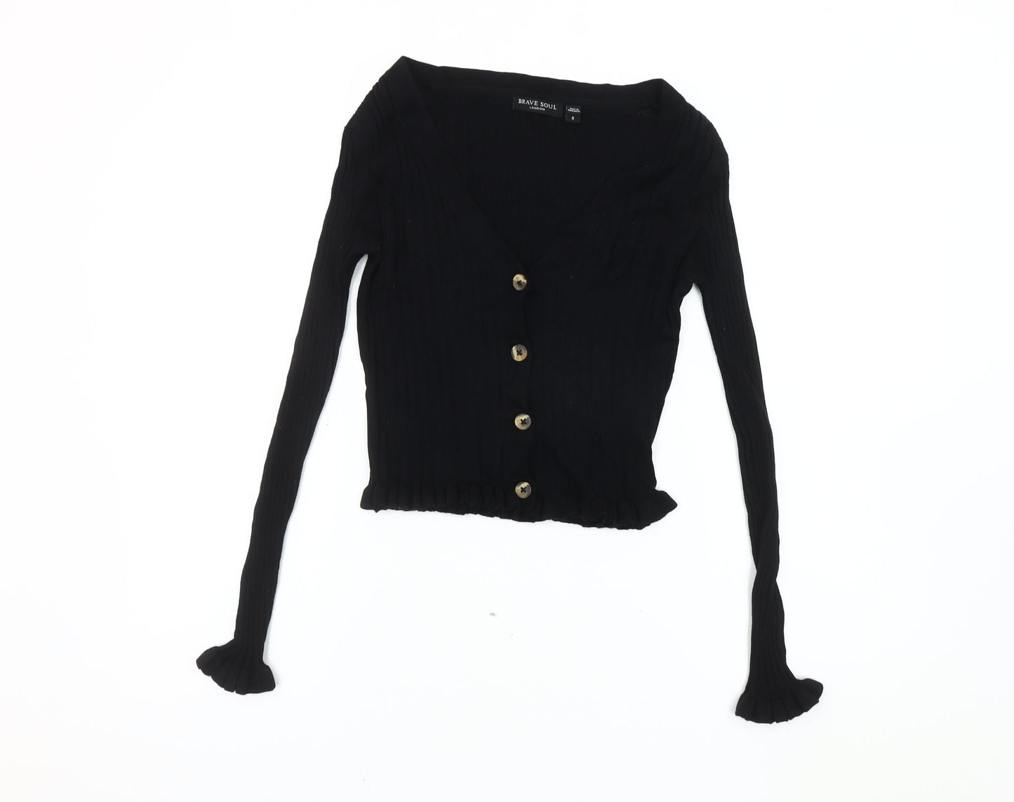 Womens UK Size S Brave Soul Black Cardigan Jumper