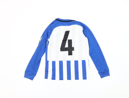 Nike Boys Blue White Nike Jersey 10 Years Football Striped Top