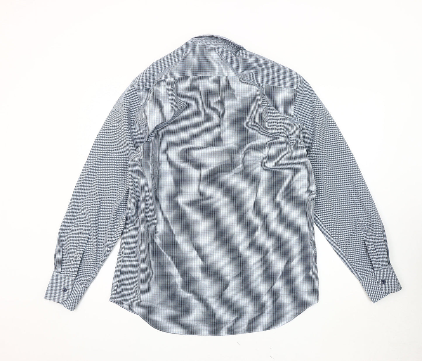 Marks and Spencer Men's Blue Regular Fit Check Shirt