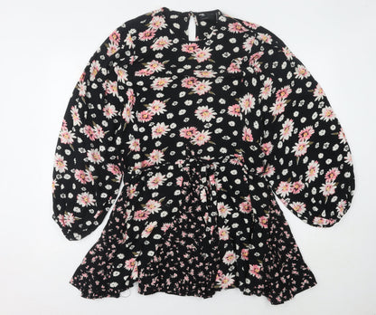 ASOS DESIGN Women's Black Floral Dress Size 16