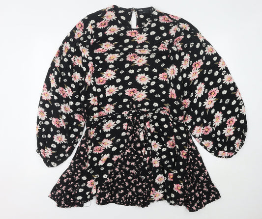 ASOS DESIGN Women's Black Floral Dress Size 16