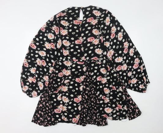 ASOS DESIGN Women's Black Floral Dress Size 16