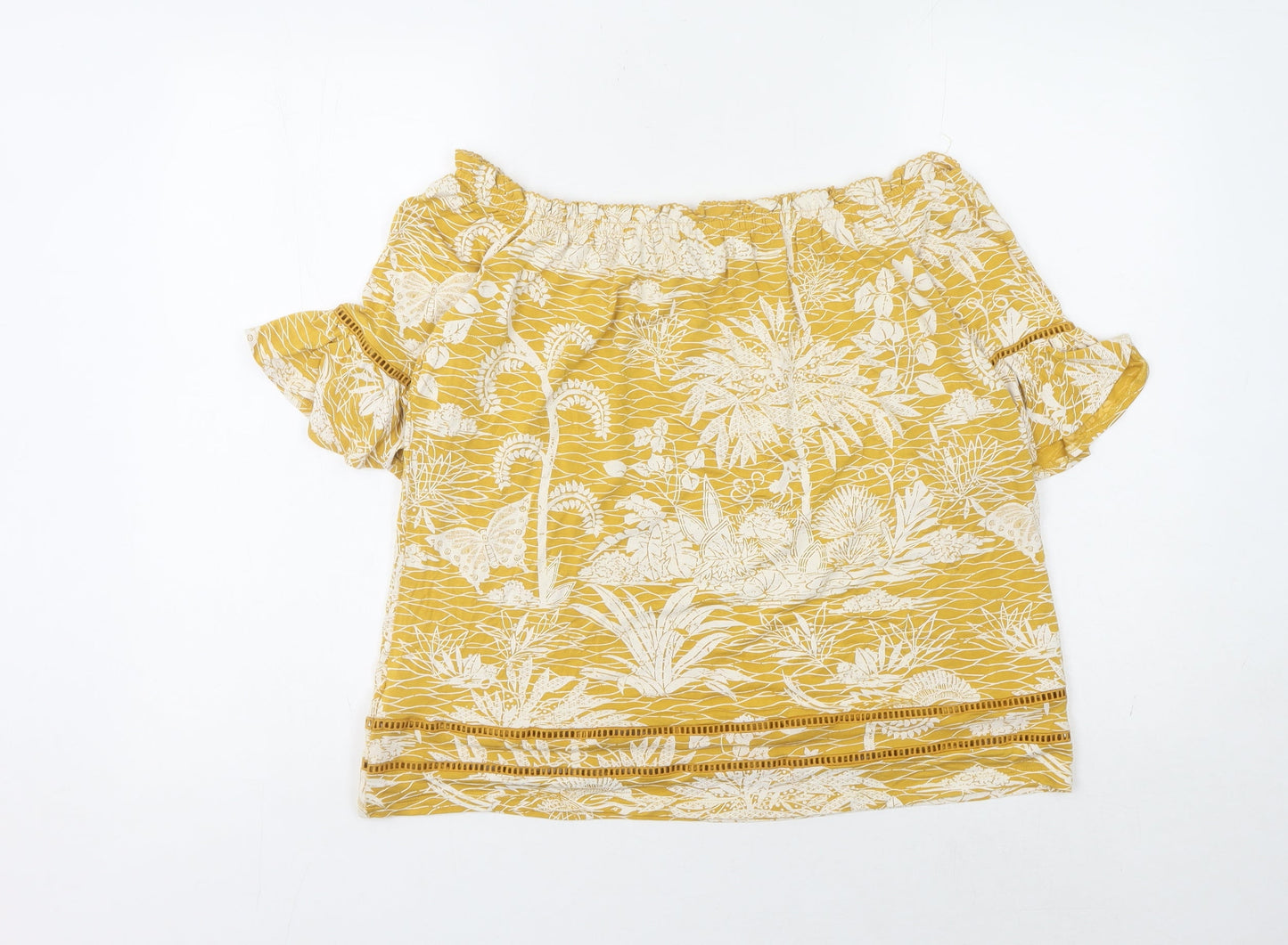 Womens UK Size 14 NEXT Yellow Basic Blouse