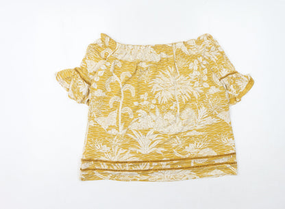 Womens UK Size 14 NEXT Yellow Basic Blouse