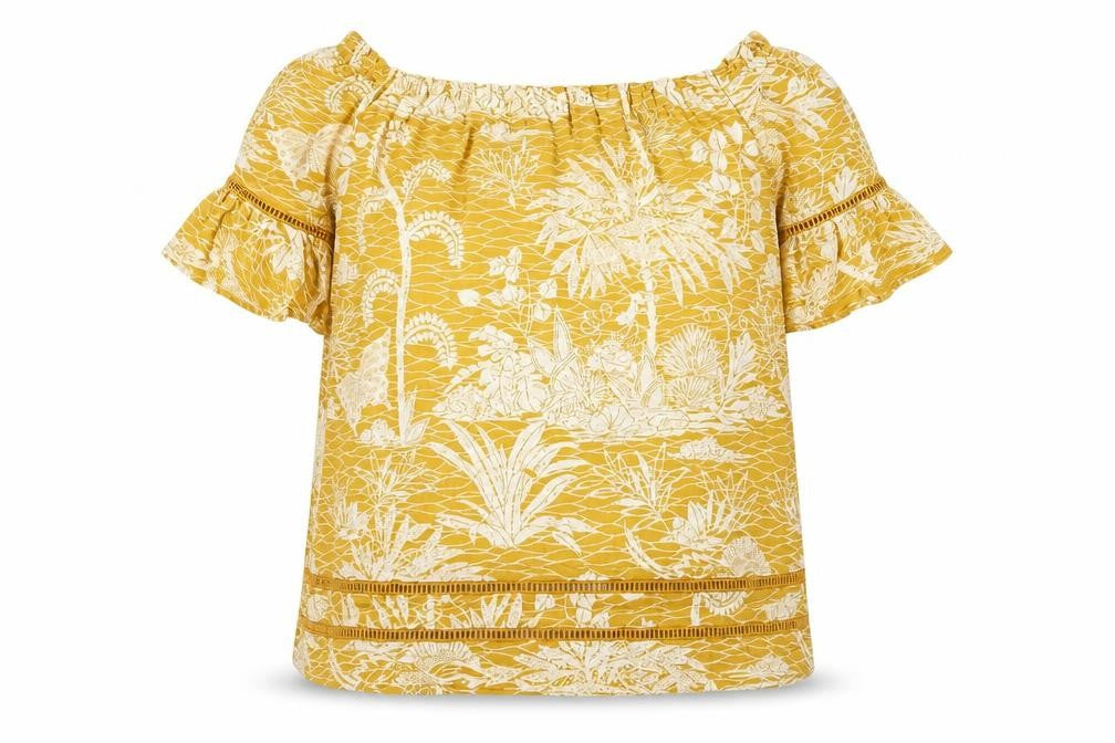Womens UK Size 14 NEXT Yellow Basic Blouse