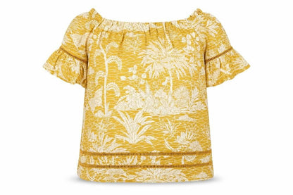 Womens UK Size 14 NEXT Yellow Basic Blouse