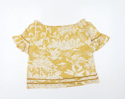 Womens UK Size 14 NEXT Yellow Basic Blouse