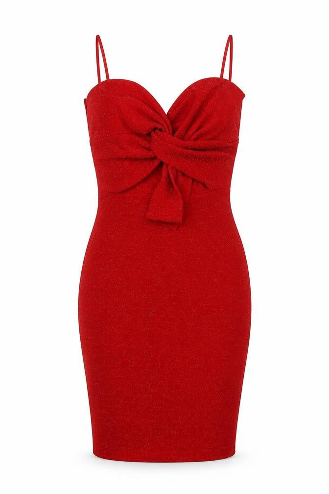 Front view of Edge Street Women's Red Bodycon Dress, size 8