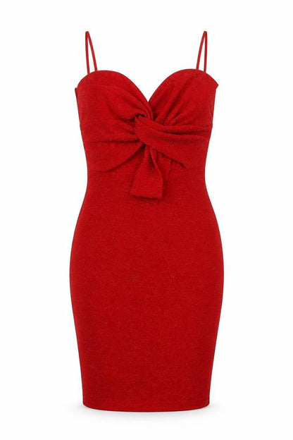 Front view of Edge Street Women's Red Bodycon Dress, size 8
