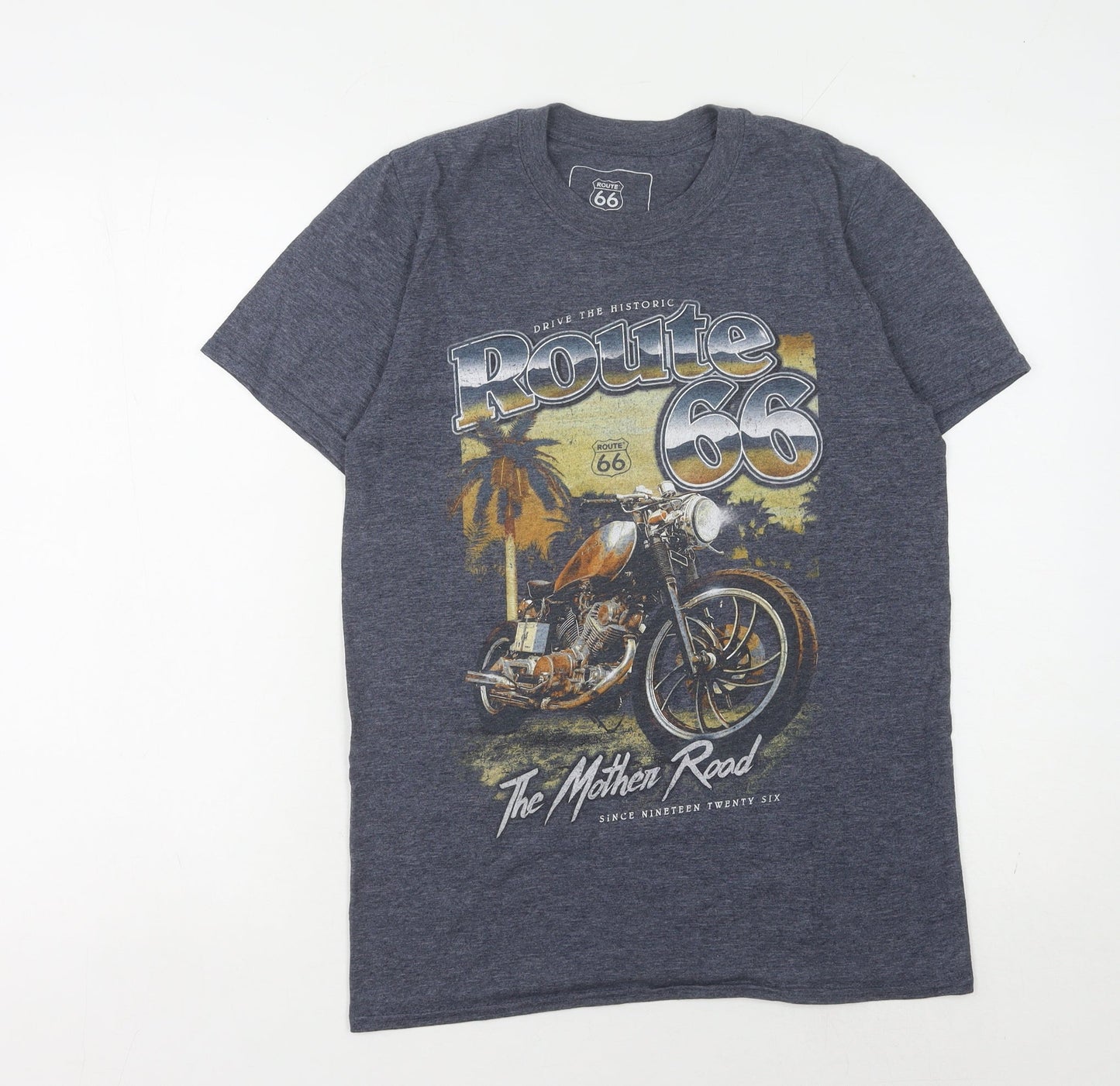 Route 66 Men's Grey Graphic Print T-Shirt - S