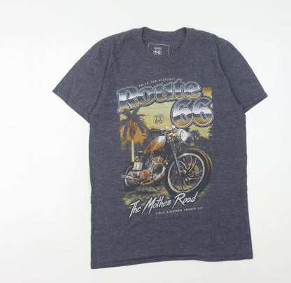 Route 66 Men's Grey Graphic Print T-Shirt - S