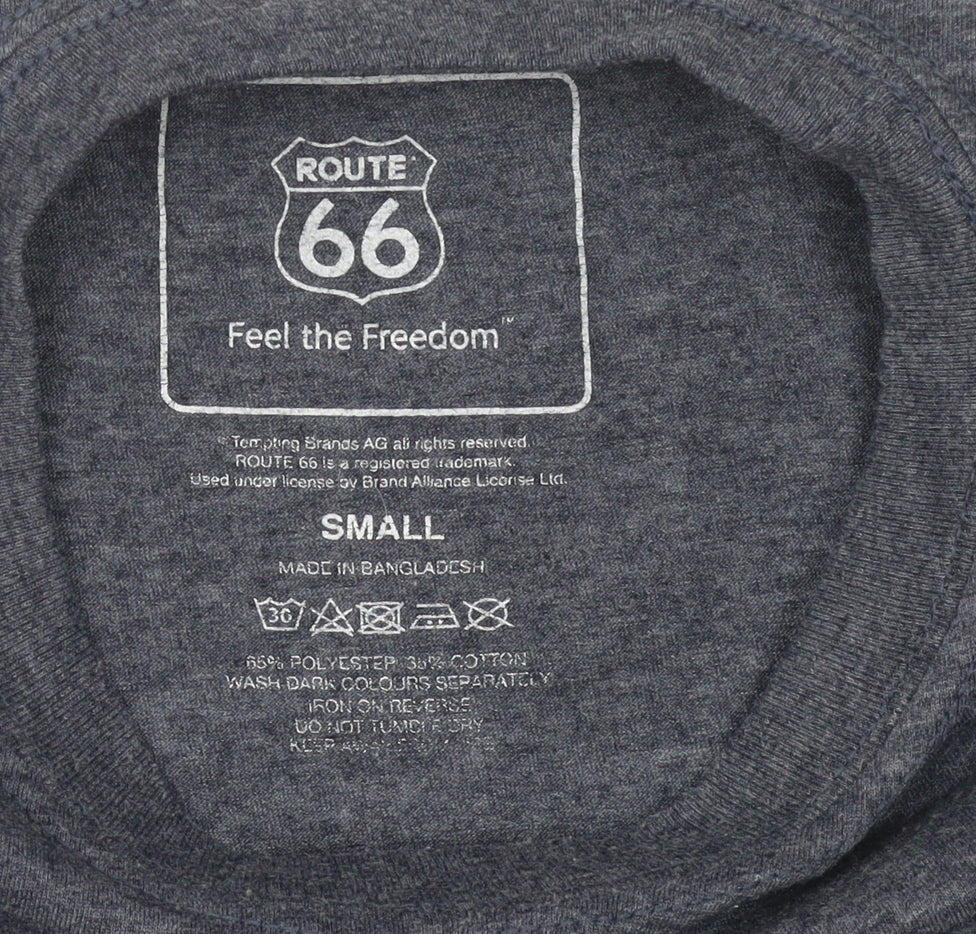 Route 66 Men's Grey Graphic Print T-Shirt - S