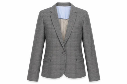 Zara Basic Grey Plaid Blazer Women's M Single-Breasted