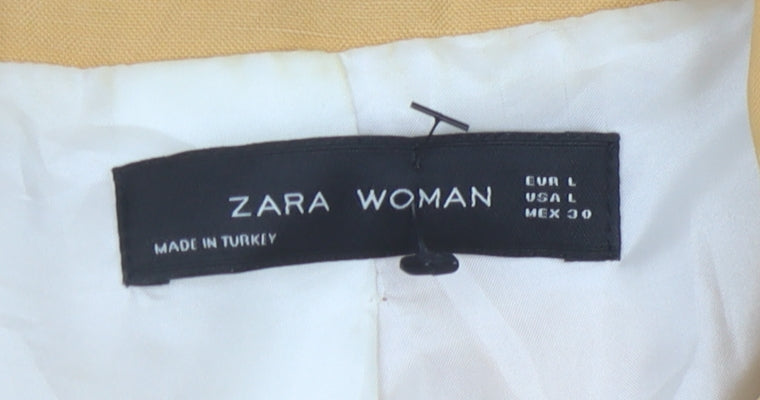 Zara Women's Yellow Blazer, Size 12, Double Breasted