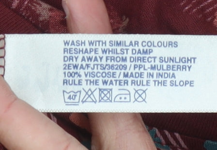 Fat Face Women's Red Floral A-Line Dress - Size 10