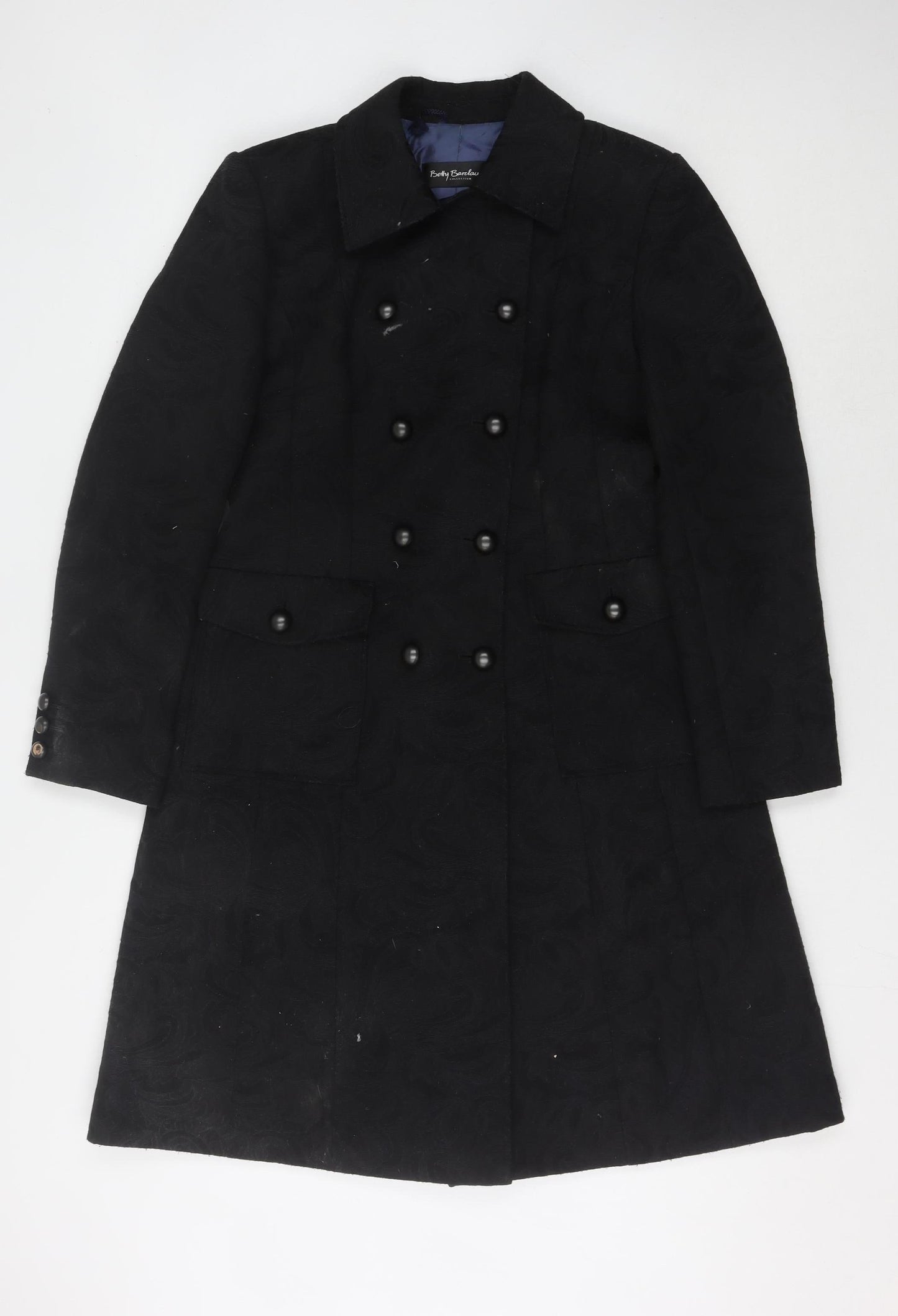 Womens UK Size 10 Betty Barclay Black Overcoat