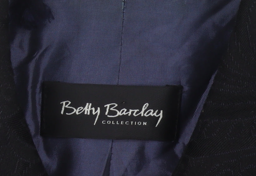 Womens UK Size 10 Betty Barclay Black Overcoat
