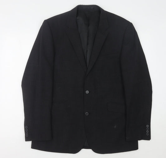 Tom English Men's Black Blazer, Size 42, Regular Fit