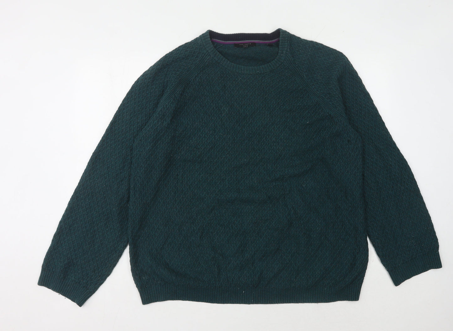 Ted Baker Men's Green Waffle-Knit Pullover 6XL