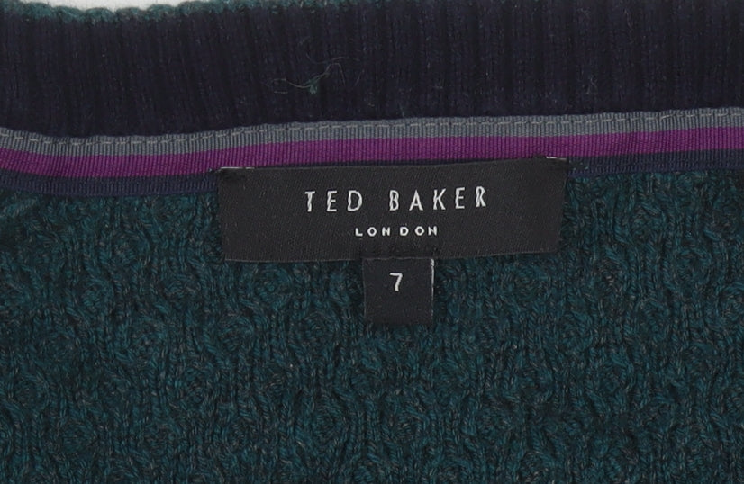 Ted Baker Men's Green Waffle-Knit Pullover 6XL