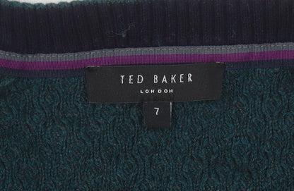 Ted Baker Men's Green Waffle-Knit Pullover 6XL