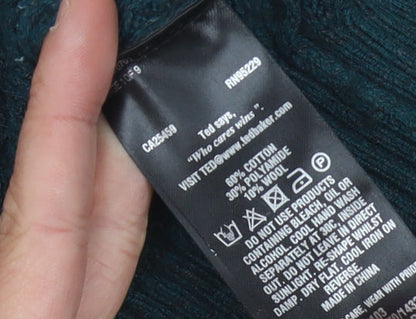 Ted Baker Men's Green Waffle-Knit Pullover 6XL