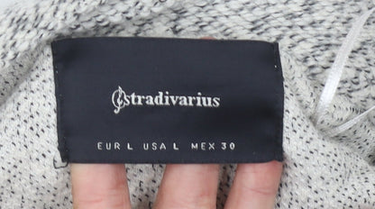 Womens UK Size 12 Stradivarius Grey Cardigan Jumper