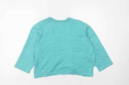 Womens UK Size L Bm Collection Green Cardigan Jumper