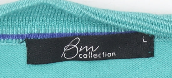 Womens UK Size L Bm Collection Green Cardigan Jumper