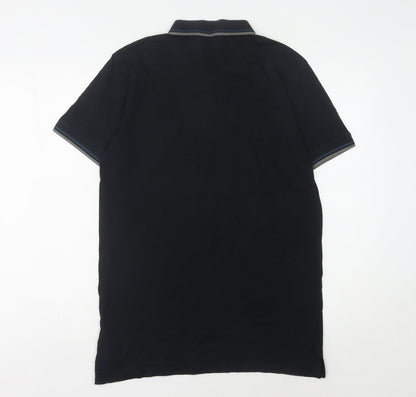 Jack & Jones Men's Black Polo Shirt L - Short Sleeve Cotton