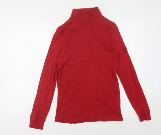 Cotton Traders Women's Roll Neck Long Sleeve Top - Red, S