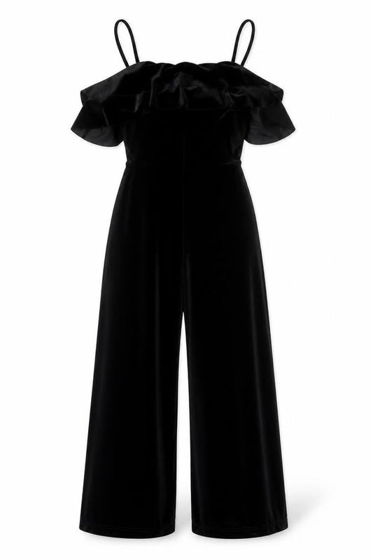 Pins and Needles Women's Black Velvet Jumpsuit XS