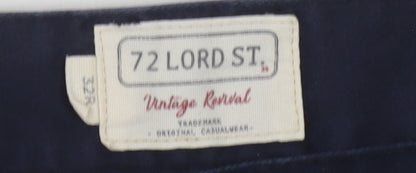 72 Lord St. Men's Blue Slim Chino Trousers S