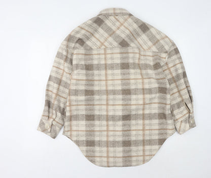 Stradivarius Women's Beige XS Checkered Jacket