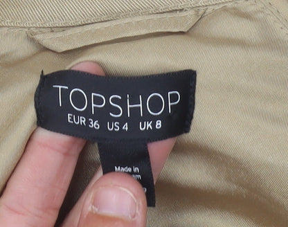 Womens UK Size 8 Topshop Beige Trench Coat