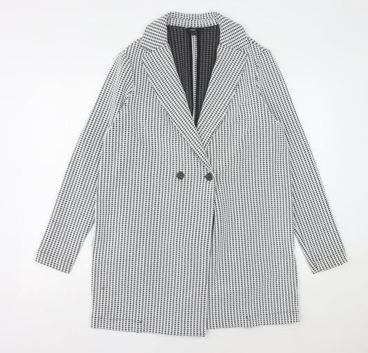 Next Women's Black White Houndstooth Blazer Size 14
