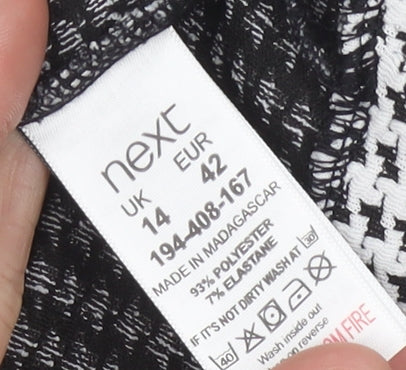 Next Women's Black White Houndstooth Blazer Size 14