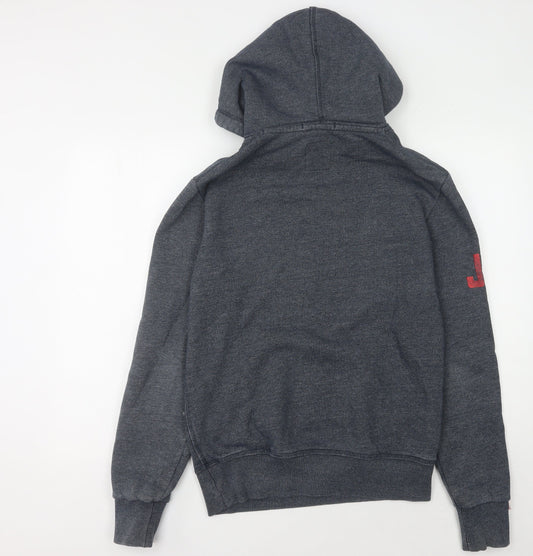 SuperDry Men's Grey Pullover Hoodie S - Vintage Style