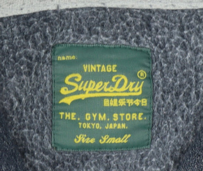 SuperDry Men's Grey Pullover Hoodie S - Vintage Style